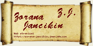 Zorana Jančikin vizit kartica